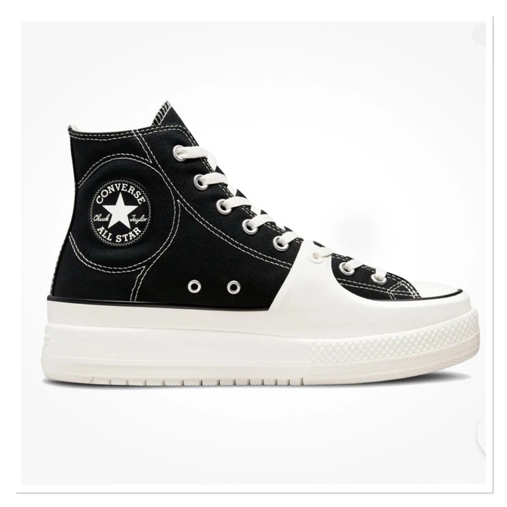 CONVERSE CTAS Construct HI Womens Size 5.5 Cyber Black/White Shoes A05094C NEW